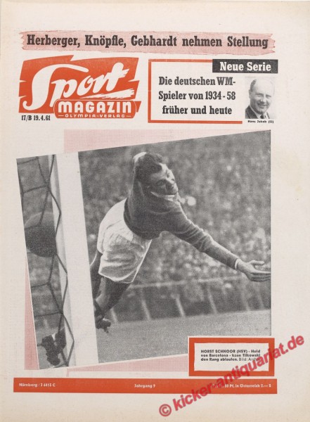 Sportmagazin Nr. 17B, 19.4.1961 bis 25.4.1961
