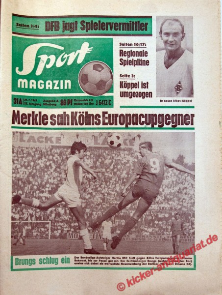 Sportmagazin Nr. 31A, 29.7.1968 bis 4.8.1968