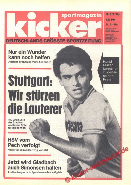 Kicker Sportmagazin Nr. 5, 11.1.1979 bis 17.1.1979
