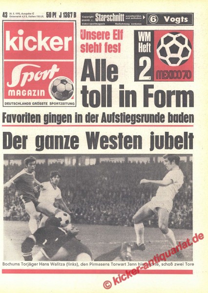 Fussball Weltmeisterschaft 1970 Mexico WM Heft Nummer 2