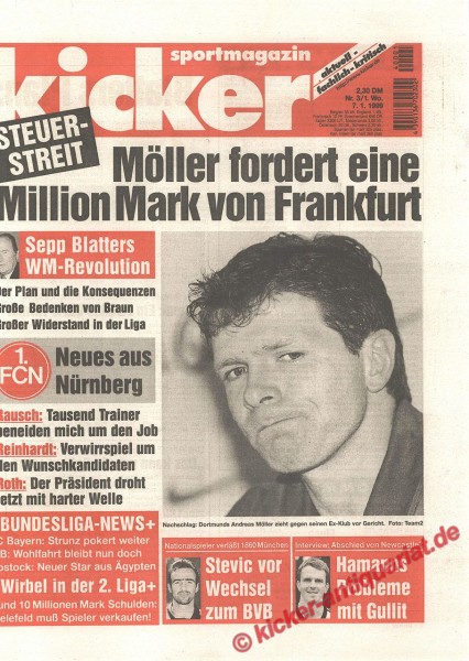 Kicker Sportmagazin Nr. 3, 7.1.1999 bis 13.1.1999