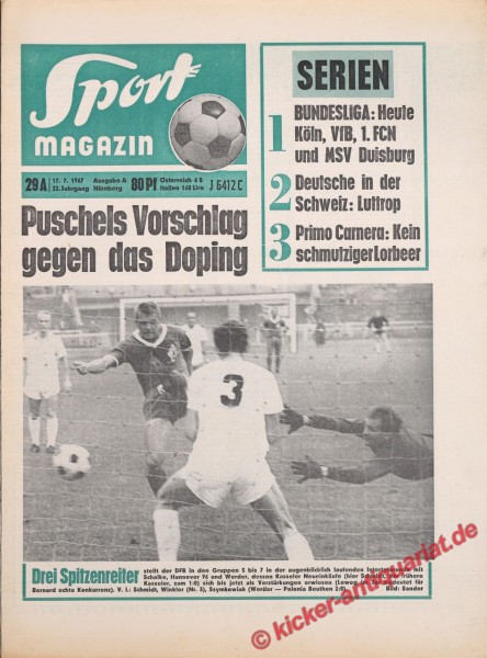 Sportmagazin Nr. 29A, 17.7.1967 bis 23.7.1967