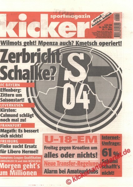Kicker Sportmagazin Nr. 59, 20.7.2000 bis 26.7.2000