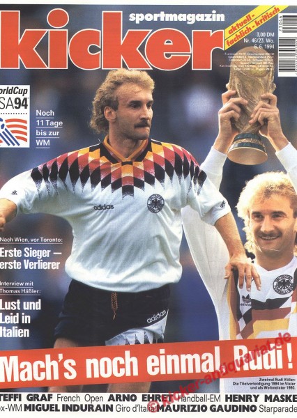 Kicker Sportmagazin Nr. 46, 6.6.1994 bis 12.6.1994