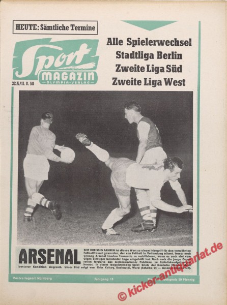 Sportmagazin Nr. 32A, 11.8.1958 bis 17.8.1958