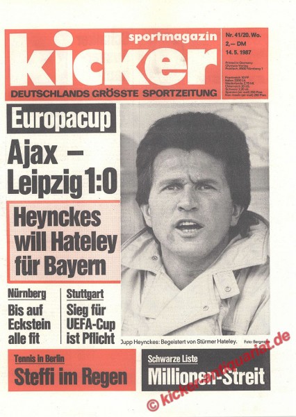 Kicker Sportmagazin Nr. 41, 14.5.1987 bis 20.5.1987