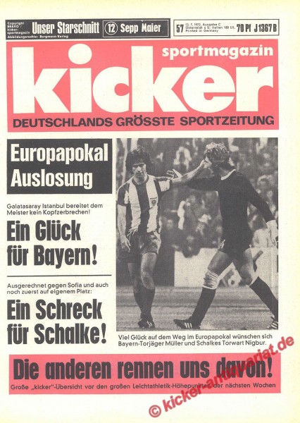 Kicker Sportmagazin Nr. 57, 13.7.1972 bis 19.7.1972