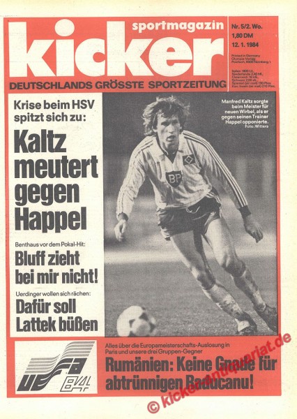Kicker Sportmagazin Nr. 5, 12.1.1984 bis 18.1.1984