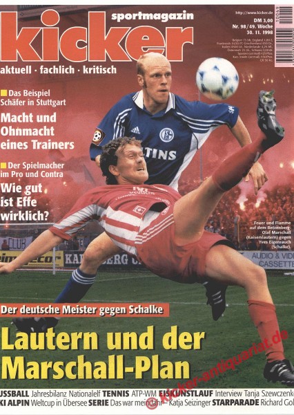 Kicker Sportmagazin Nr. 98, 30.11.1998 bis 6.12.1998