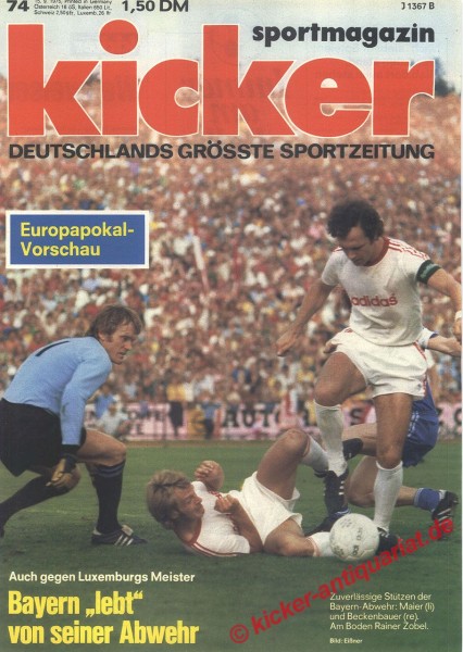 Kicker Sportmagazin Nr. 74, 15.9.1975 bis 21.9.1975