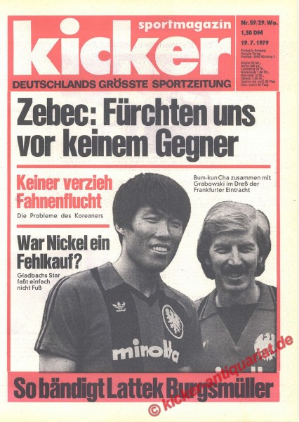 Kicker Sportmagazin Nr. 59, 19.7.1979 bis 25.7.1979