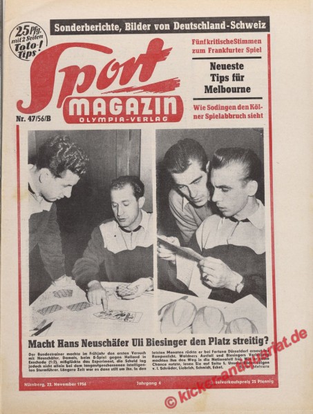Sportmagazin Nr. 47B, 22.11.1956 bis 28.11.1956