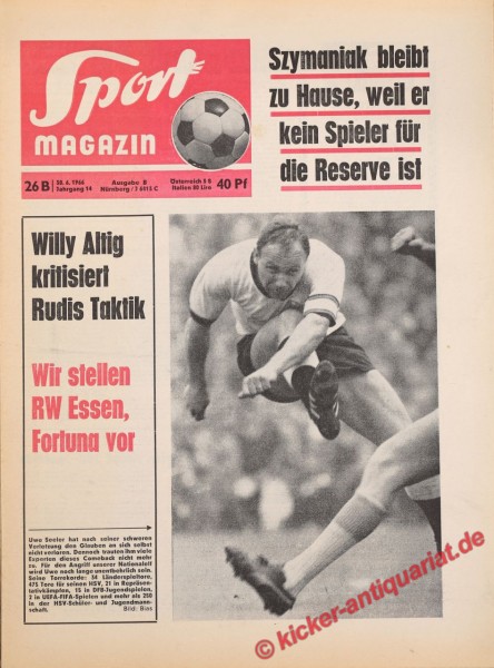 Sportmagazin Nr. 26B, 30.6.1966 bis 6.7.1966