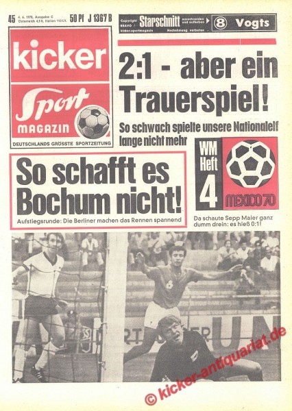 Fussball Weltmeisterschaft 1970 Mexico WM Heft Nummer 4