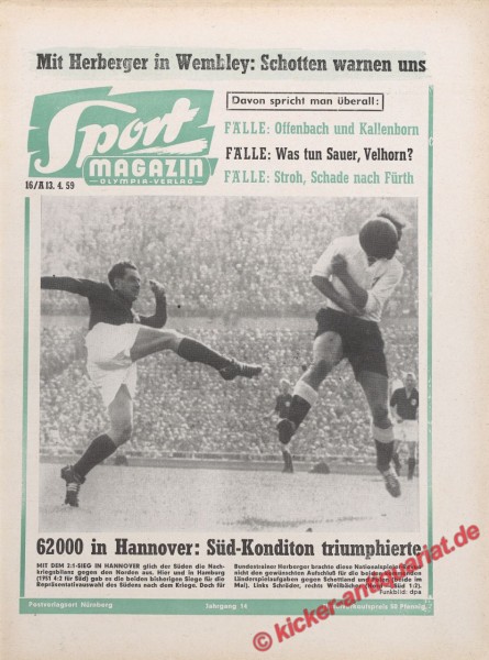 Sportmagazin Nr. 15A, 13.4.1959 bis 19.4.1959