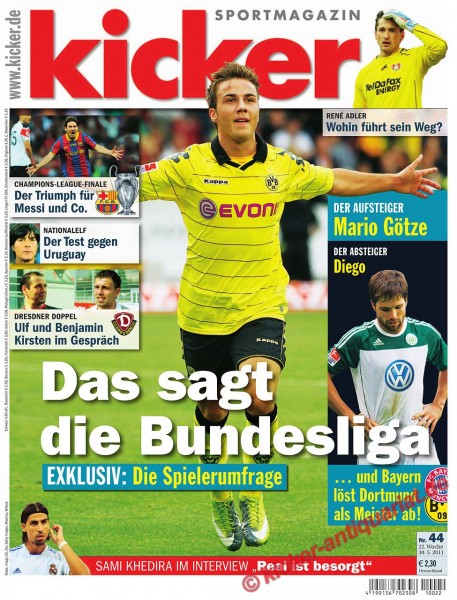 Kicker Sportmagazin Nr. 44, 30.5.2011 bis 5.6.2011
