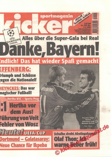 Kicker Sportmagazin Nr. 19, 2.3.2000 bis 8.3.2000