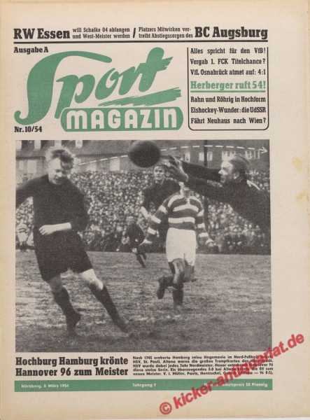 Sportmagazin Nr. 10A, 8.3.1954 bis 14.3.1954