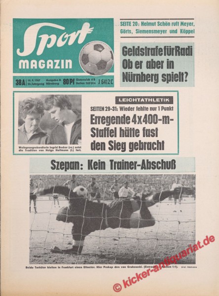 Sportmagazin Nr. 38A, 18.9.1967 bis 24.9.1967