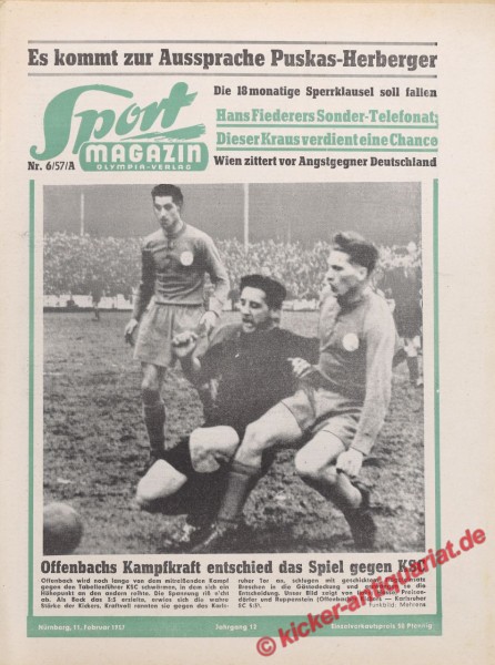 Sportmagazin Nr. 6A, 11.2.1957 bis 17.2.1957