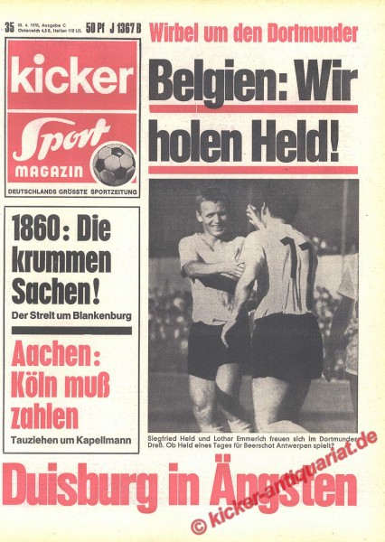 Kicker Sportmagazin Nr. 35, 30.4.1970 bis 6.5.1970