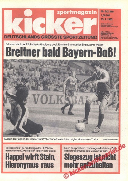 Kicker Sportmagazin Nr. 5, 13.1.1983 bis 19.1.1983