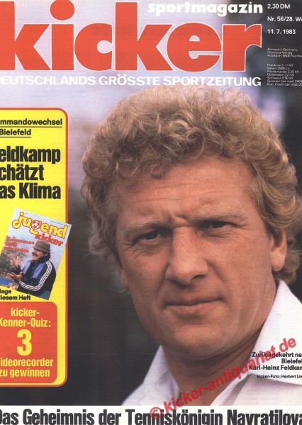 Kicker Sportmagazin Nr. 56, 11.7.1983 bis 17.7.1983