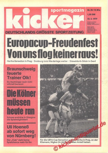 Kicker Sportmagazin Nr. 25, 22.3.1979 bis 28.3.1979