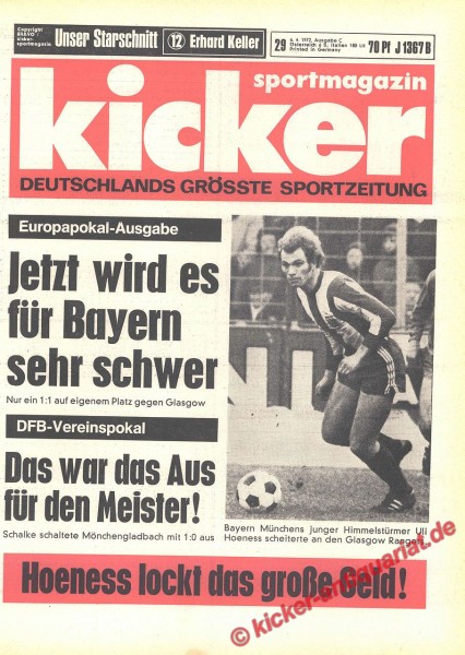 Kicker Sportmagazin Nr. 29, 6.4.1972 bis 12.4.1972