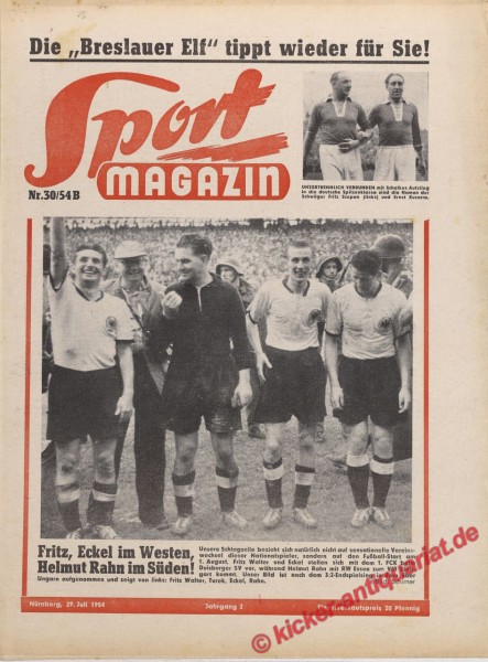 Sportmagazin Nr. 30B, 29.7.1954 bis 4.8.1954