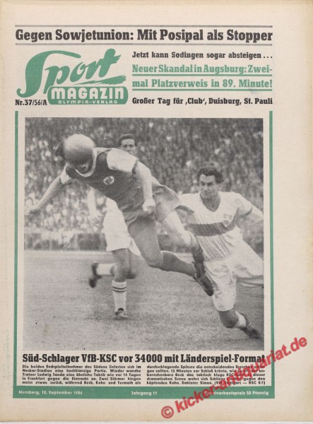 Sportmagazin Nr. 37A, 10.9.1956 bis 16.9.1956