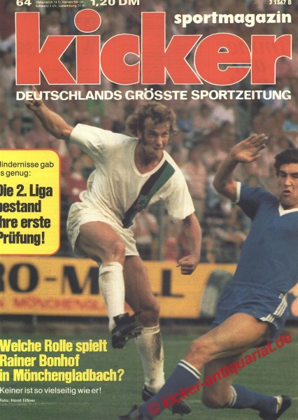 Kicker Sportmagazin Nr. 64, 5.8.1974 bis 11.8.1974