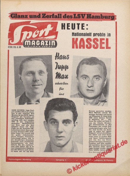 Sportmagazin Nr. 17B, 24.4.1958 bis 30.4.1958