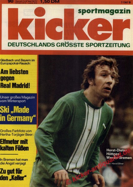 Kicker Sportmagazin Nr. 90, 10.11.1975 bis 16.11.1975