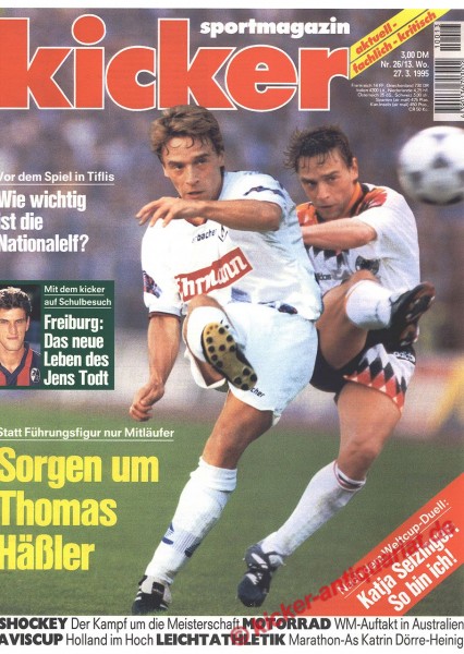 Kicker Sportmagazin Nr. 26, 27.3.1995 bis 2.4.1995