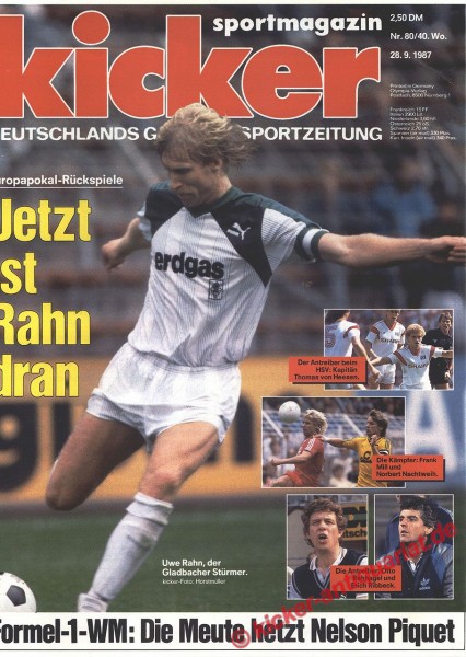 Kicker Sportmagazin Nr. 80, 28.9.1987 bis 4.10.1987