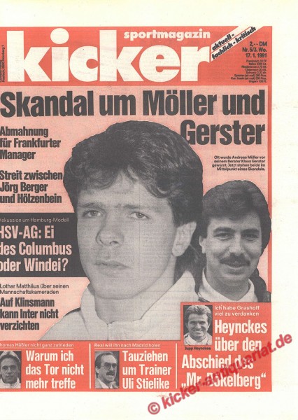 Kicker Sportmagazin Nr. 5, 17.1.1991 bis 23.1.1991