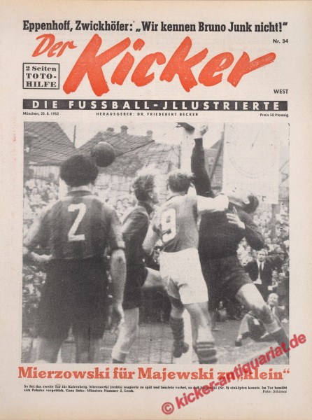 Kicker Nr. 34W, 25.8.1952 bis 31.8.1952