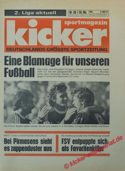 Kicker Sportmagazin Nr. 69, 26.8.1976 bis 1.9.1976