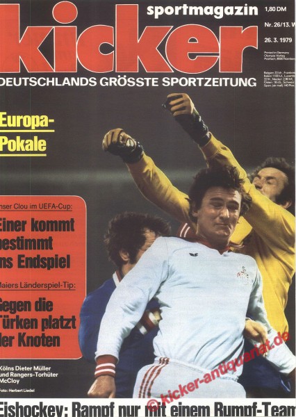 Kicker Sportmagazin Nr. 26, 26.3.1979 bis 1.4.1979