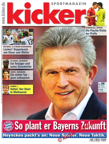 Kicker Sportmagazin Nr. 26, 28.3.2011 bis 3.4.2011