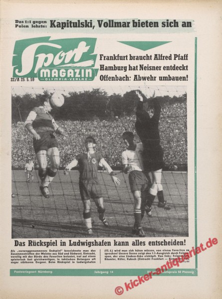 Sportmagazin Nr. 21A, 25.5.1959 bis 31.5.1959