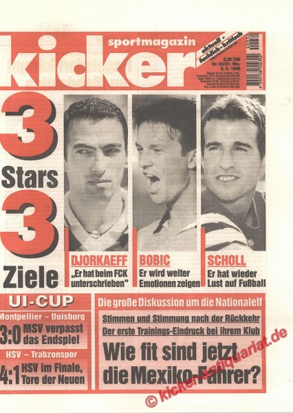 Kicker Sportmagazin Nr. 63, 5.8.1999 bis 11.8.1999