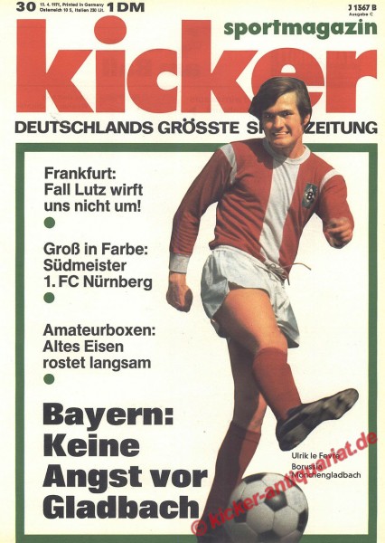 Kicker Sportmagazin Nr. 30, 13.4.1971 bis 19.4.1971