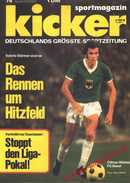 Kicker Sportmagazin Nr. 78, 25.9.1972 bis 1.10.1972