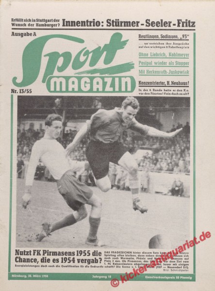 Sportmagazin Nr. 13A, 30.3.1955 bis 5.4.1955