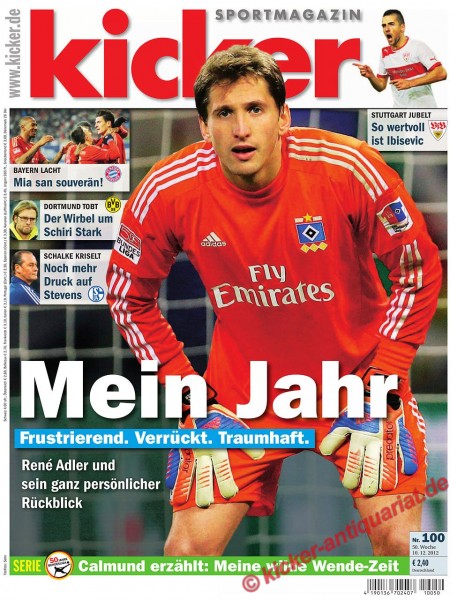 Kicker Sportmagazin Nr. 100, 10.12.2012 bis 16.12.2012