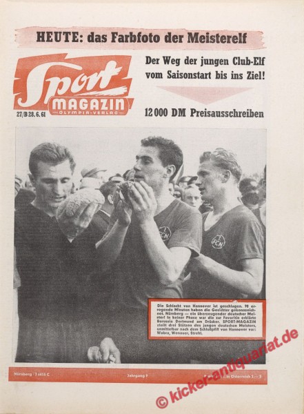 Das Farbfoto der Meisterelf! 1. FC Nürnberg