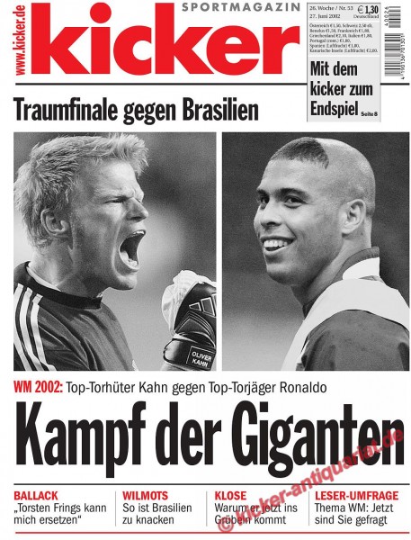 Traumfinale WM 2002 gegen Brasilien! Oliver Kahn und Top Torjäger Ronaldo. Der Kampf der Giganten!