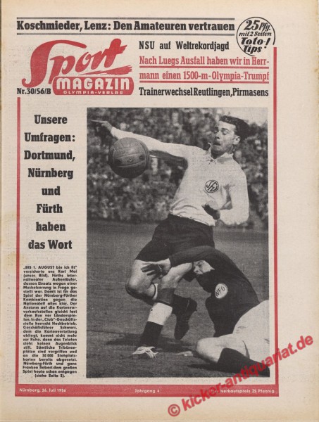 Sportmagazin Nr. 30B, 26.7.1956 bis 1.8.1956